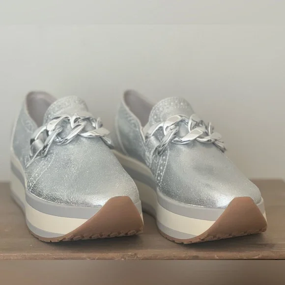 Dolce Vita Silver Platform Shoes - Picture 3 of 6